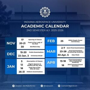 ACADEMIC CALENDAR—SECOND SEMESTER, A.Y. 2025-2026